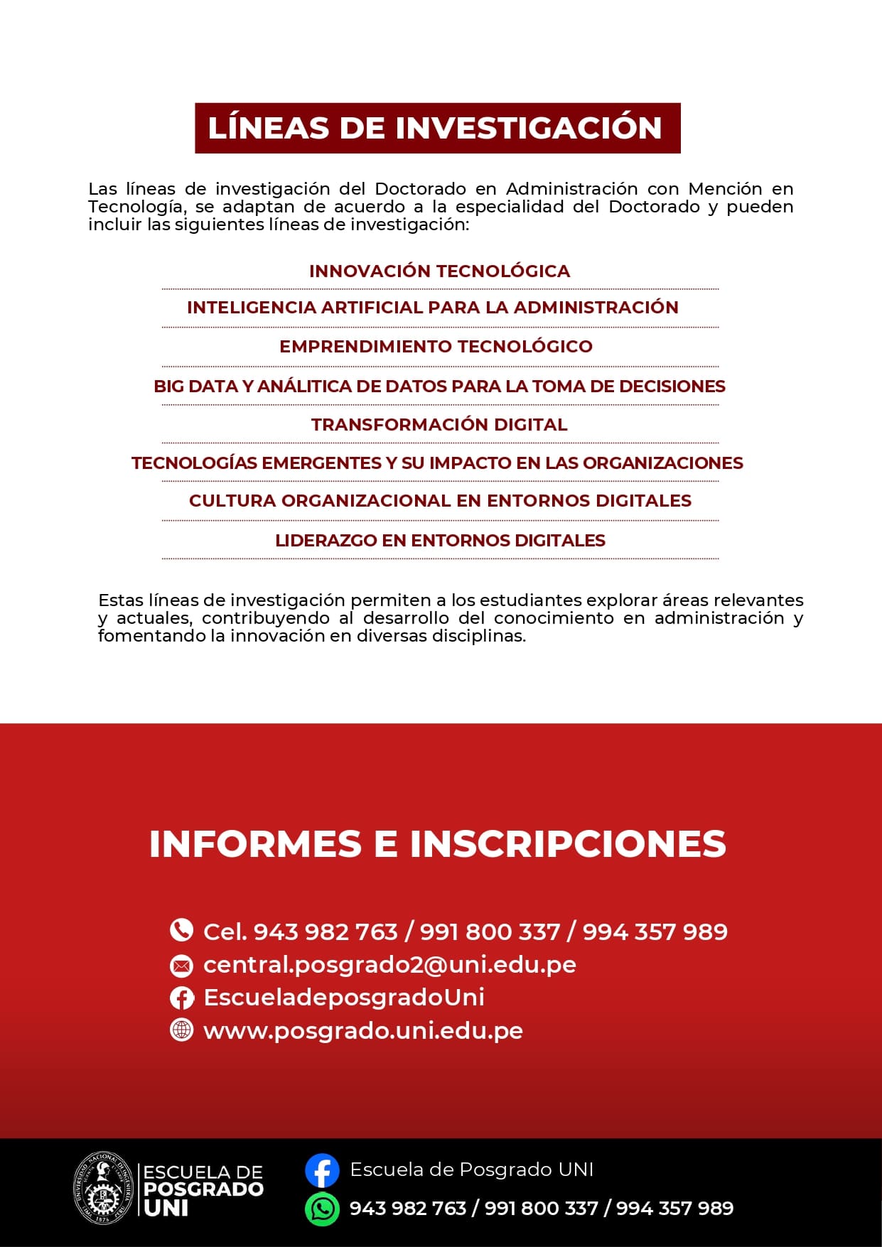 LINEAS DE INVESTIGACION