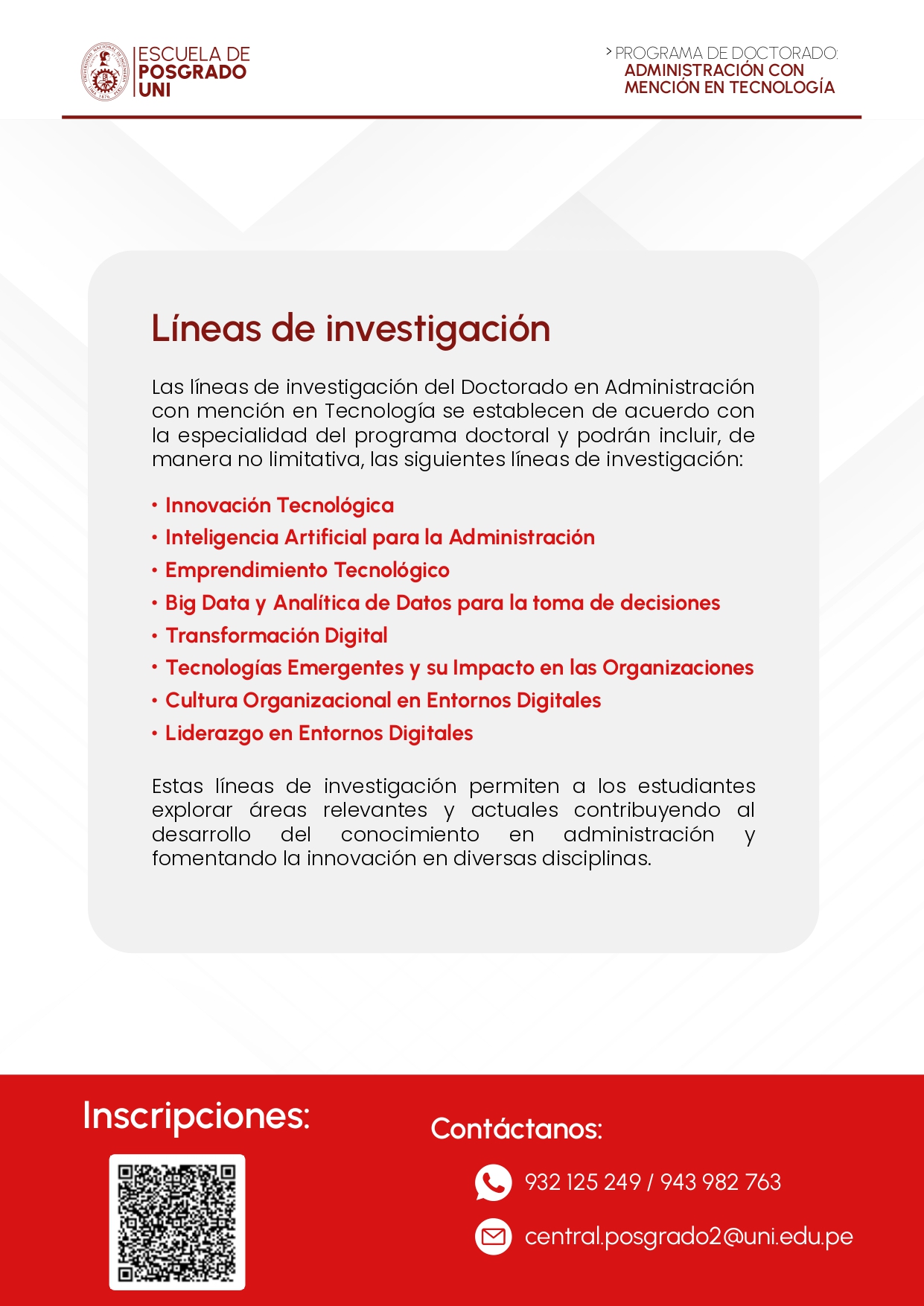 BROCHURE DAT UNI 2026 II INVESTIGACION