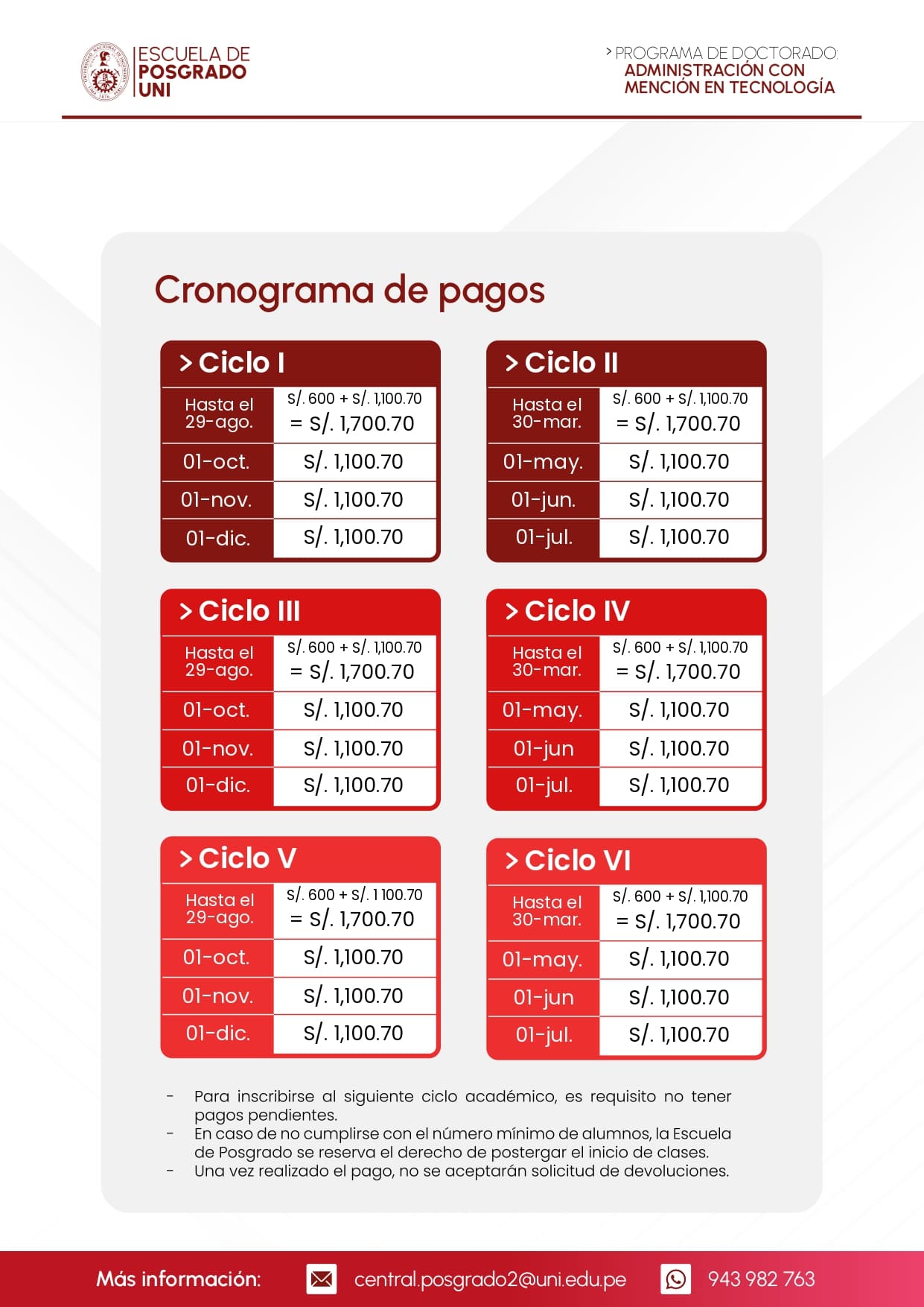 Brochure DAT 2026 II V3 CRONOGRAMA DE PAGOS