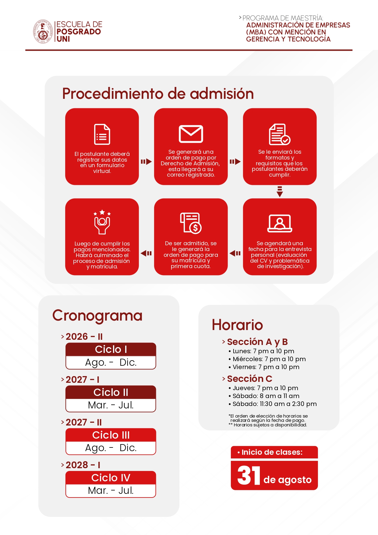 BROCHURE MBA UNI 2026 II CRONOGRAMA