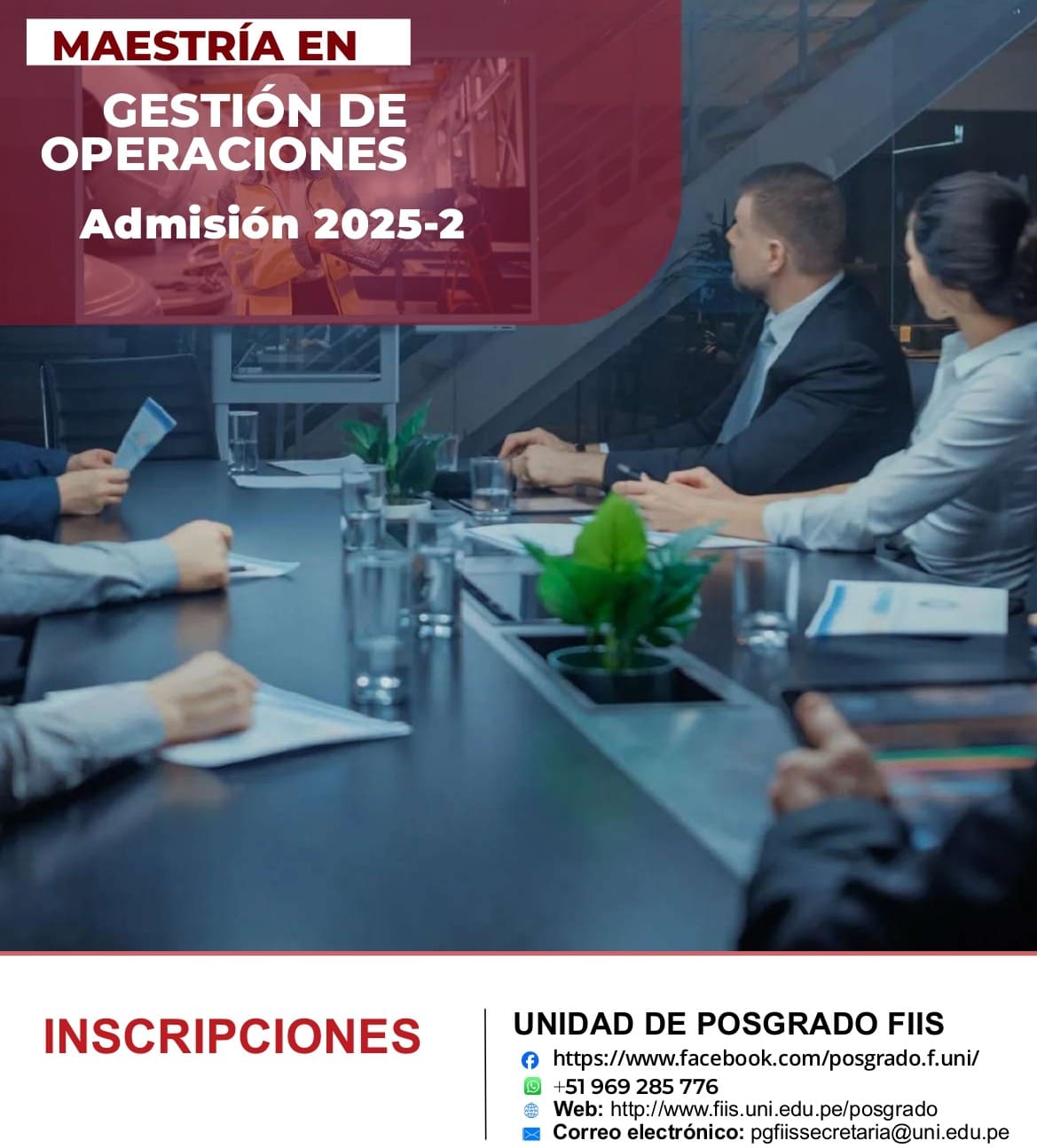 <p style=text-align: left;>Maestría en Gestión de Operaciones</p> <p style=text-align: left;>Inicio de Clases : 01/09/2025</p>