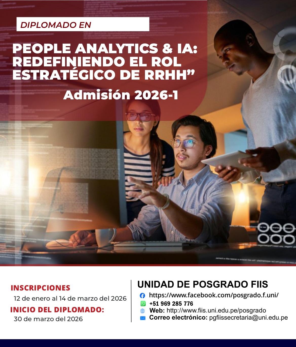 <p style=text-align: left;>People Analytics & IA: Redifiniendo el Rol Estratégico de RRHH</p> <p style=text-align: left;>Inicio de Clases : 30/03/2026</p>